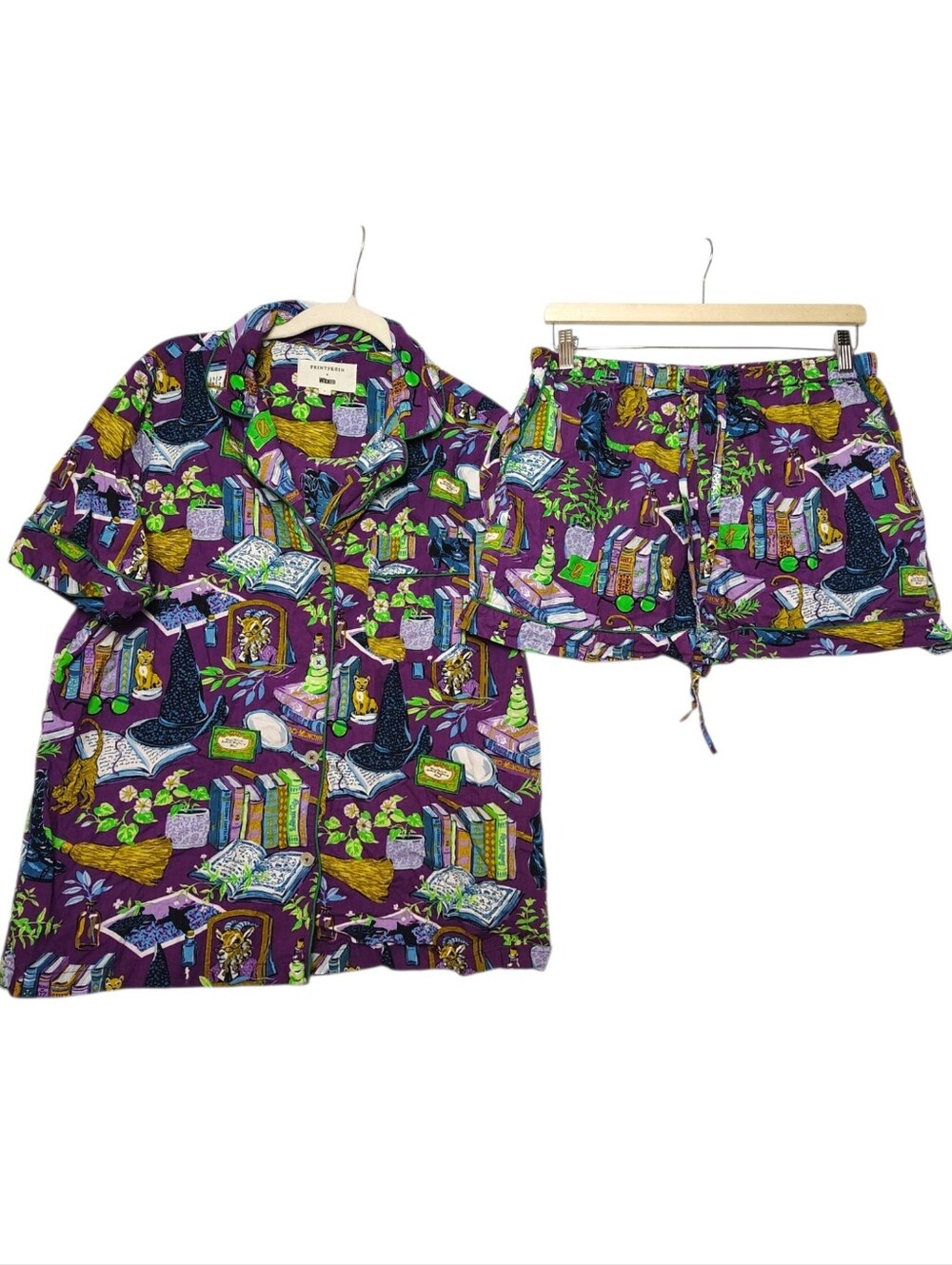 Printfresh X Wicked Elphaba's Academy Short Pajama Set With Eye Mask Medium
